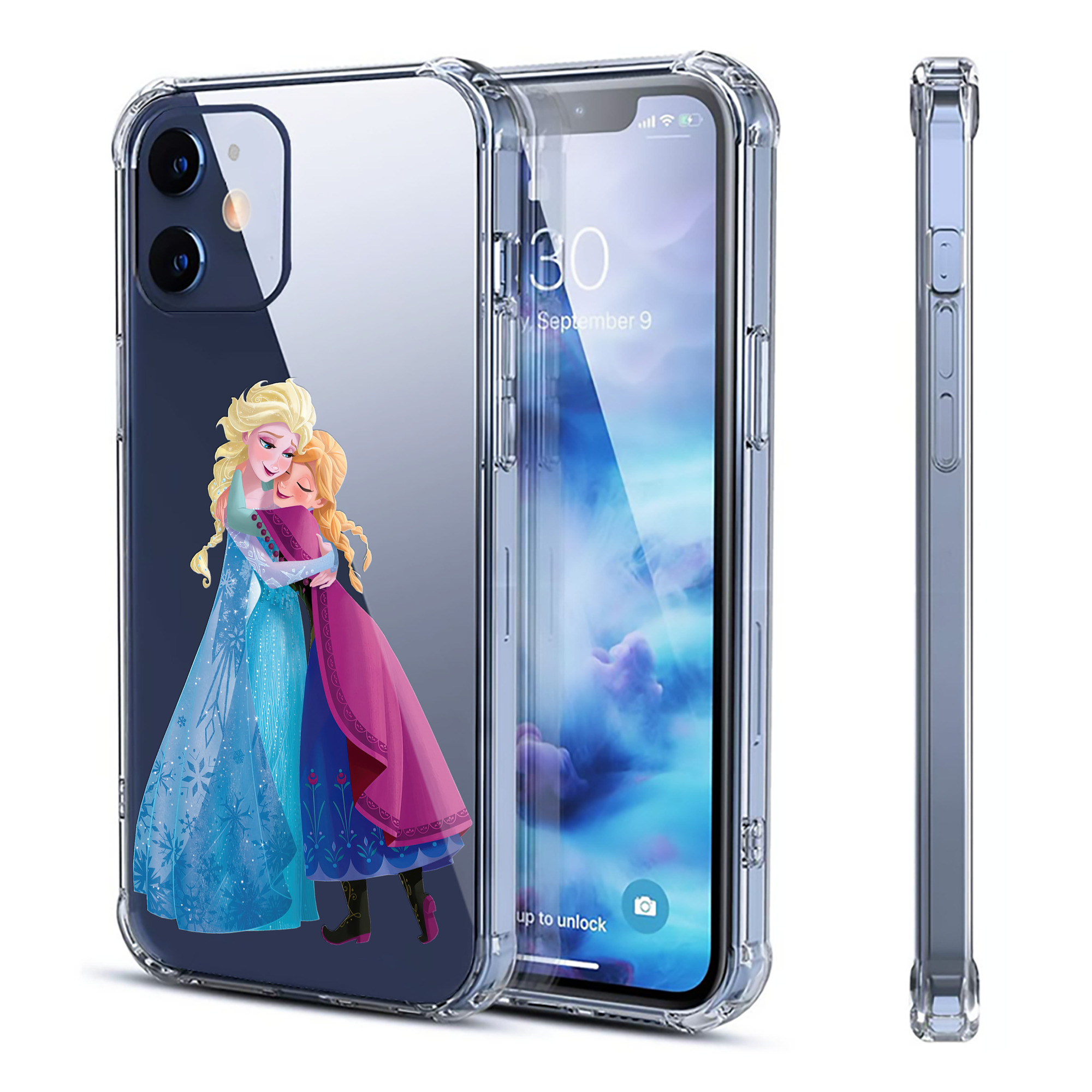 （画像用） アナと雪の女王 アンナ エルサ Frozen Anna Elsa 【iPhone 12シリーズ対応】透明スマホケース（クリアソフトケース）
